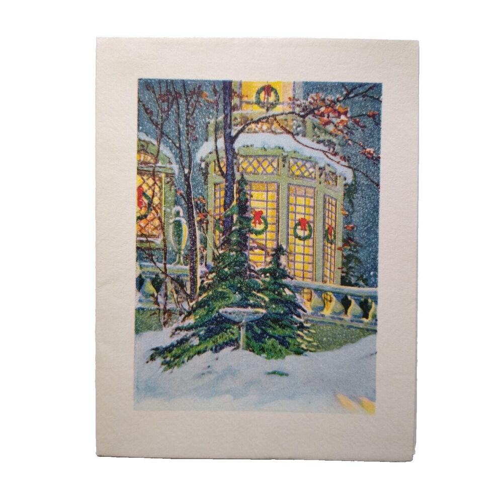 Old Fashion Christmas Holiday Greeting Card Vintage Mid Century Sent From Doctor